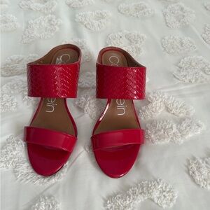 Calvin Klein Women's Glossy Red Sandals